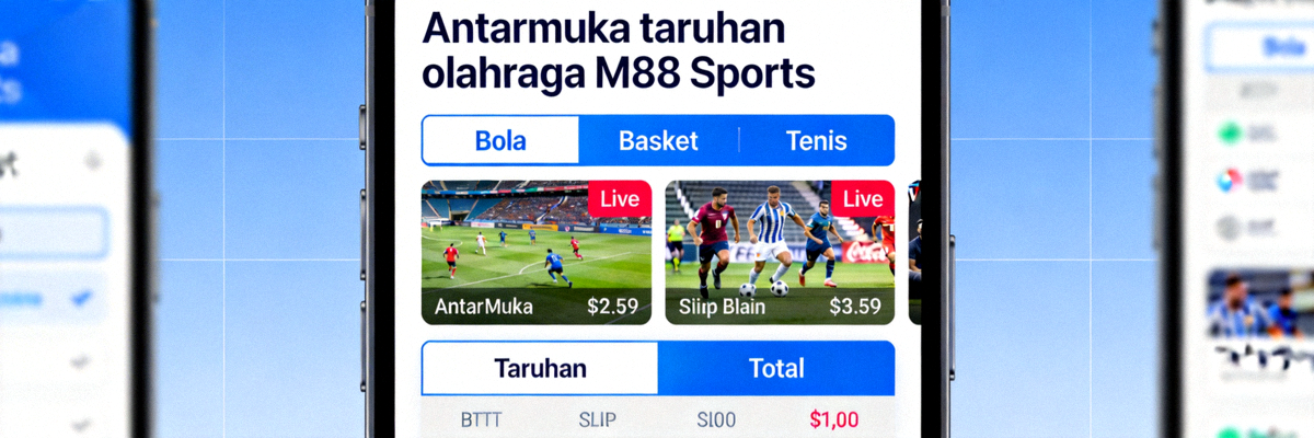 Antarmuka taruhan olahraga M88 Sports yang responsif di perangkat mobile